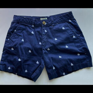 Caribbean Joe | Blue w/ White Sailboat Women's Shorts - Size 6